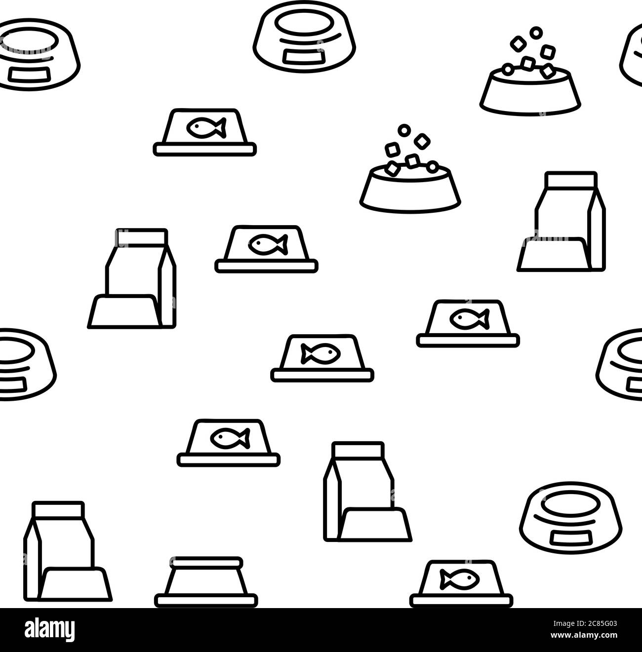 Pet Bowl Vector Seamless Pattern Stock Vector Image & Art Alamy