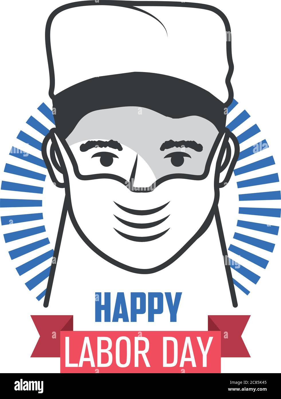 male nurse with labor day label vector illustration design Stock Vector