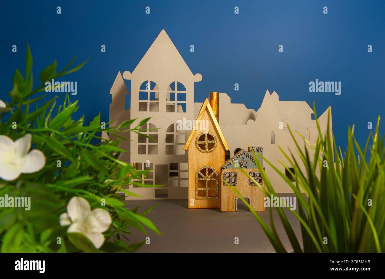 cardboard toy town Stock Photo