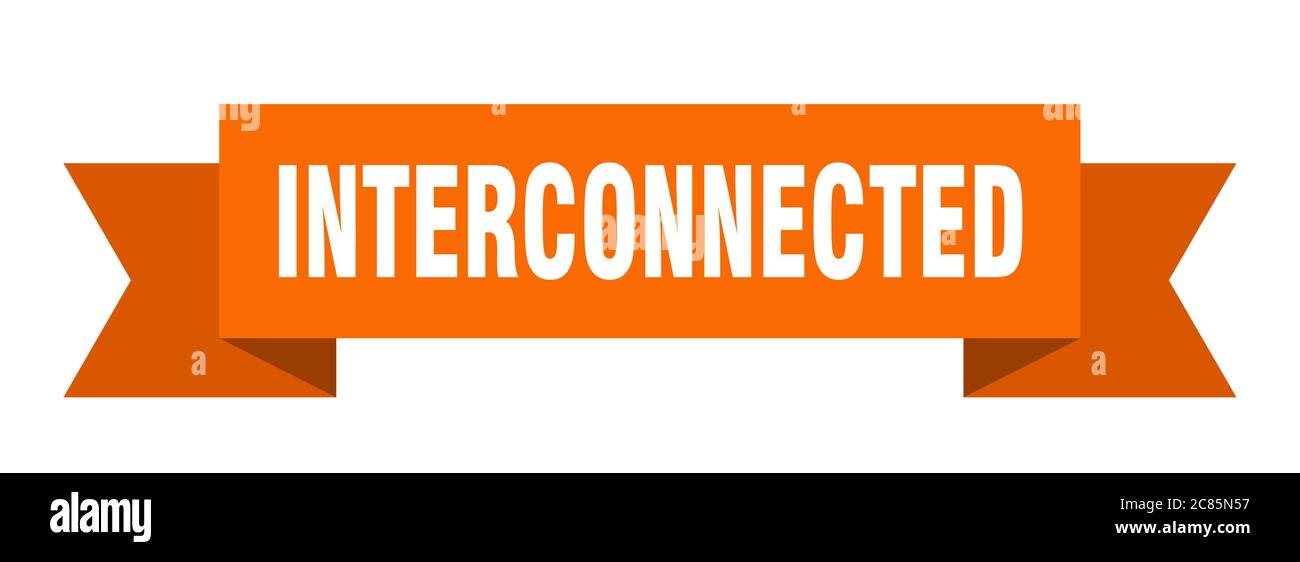 interconnected ribbon. interconnected paper band banner sign Stock ...