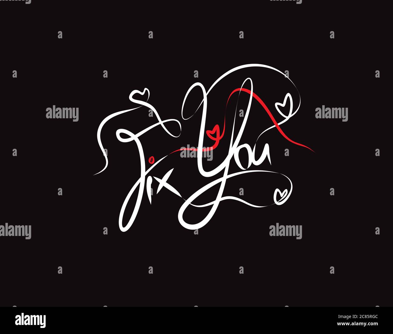 Fix You lettering text on Black background in vector illustration Stock