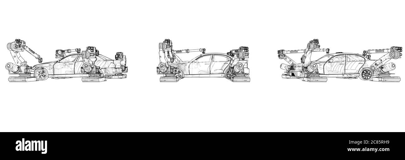 Assembly of motor vehicle Stock Photo