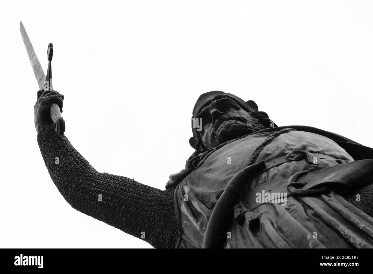 Detail of a statue of Scottish patriot and war hero Sir William Wallace. Stock Photo