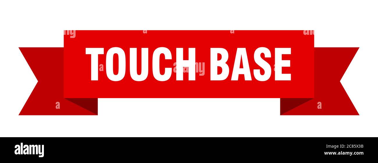 touch base ribbon. touch base paper band banner sign Stock Vector Image