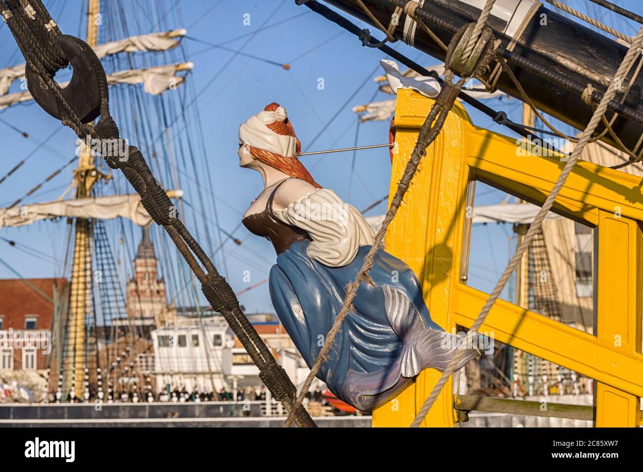 Etoile du Roy, replica of an 18th century frigate in Dunkirk, France Stock Photo