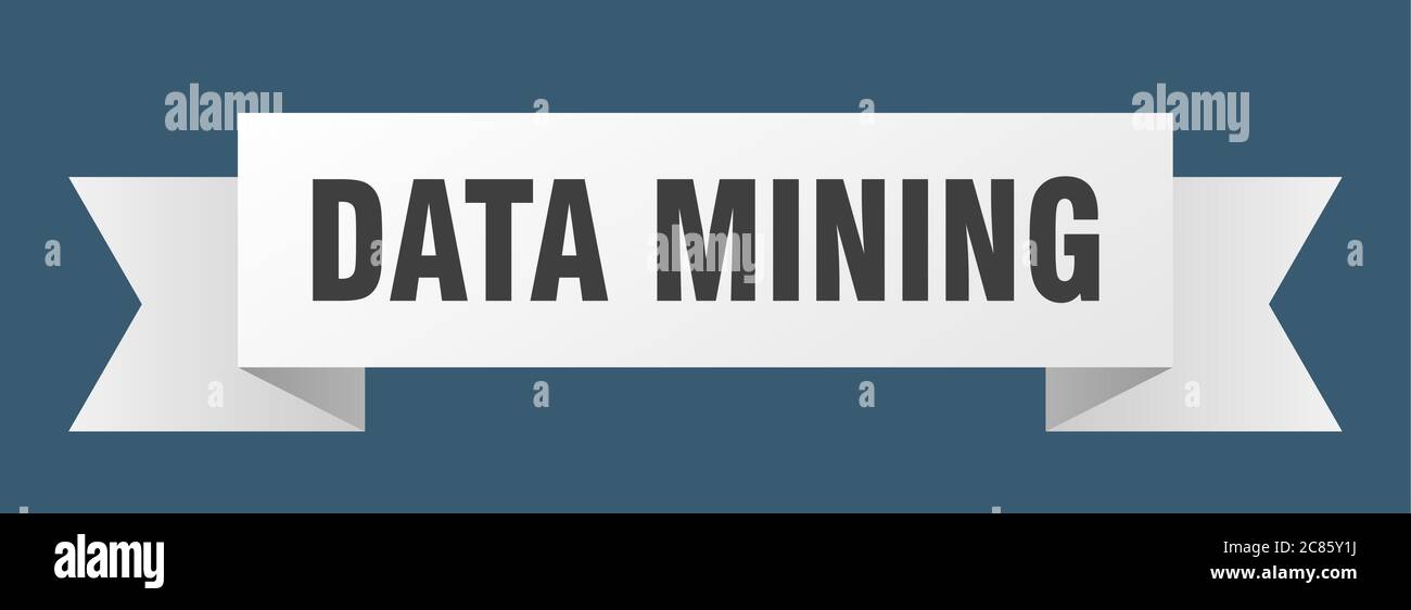 data mining ribbon. data mining paper band banner sign Stock Vector
