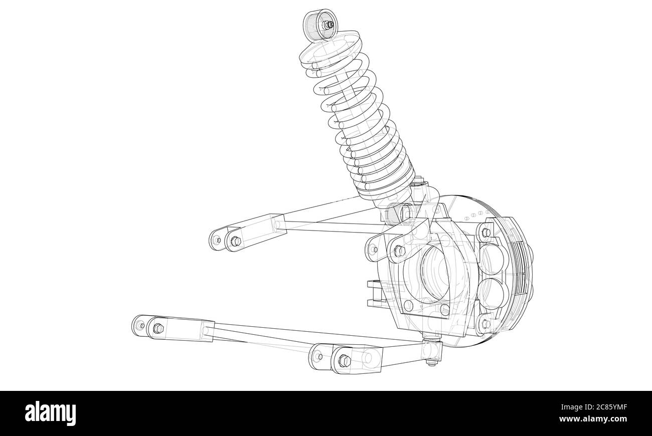 Car suspension with shock absorber Stock Photo Alamy