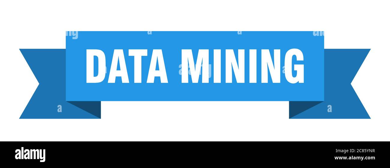 data mining ribbon. data mining paper band banner sign Stock Vector