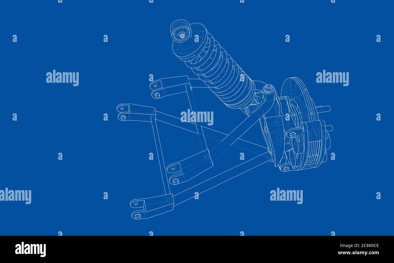 Car suspension with shock absorber Stock Photo Alamy