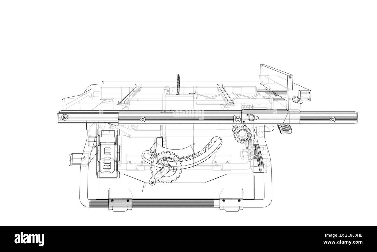 Outline table saw for woodwork Stock Photo Alamy