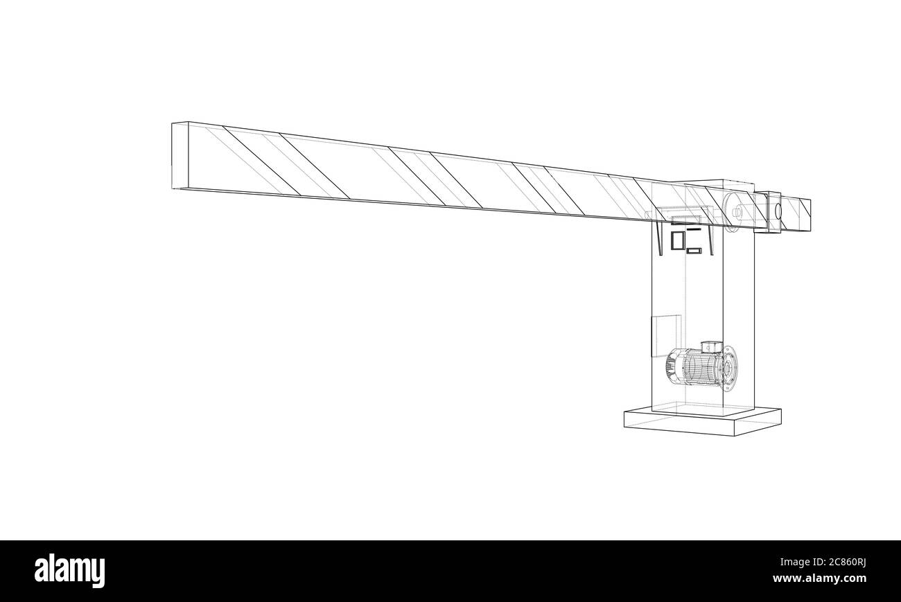 Outline Barrier gate. 3d illustration Stock Photo Alamy