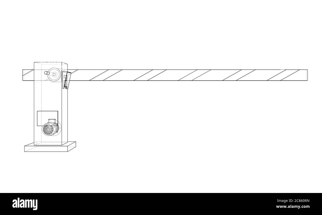 Outline Barrier gate. 3d illustration Stock Photo Alamy