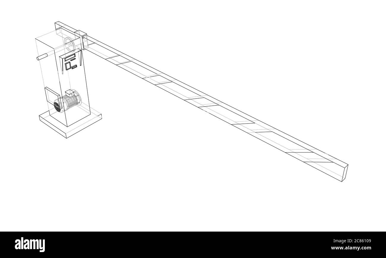 Outline Barrier gate. 3d illustration Stock Photo Alamy