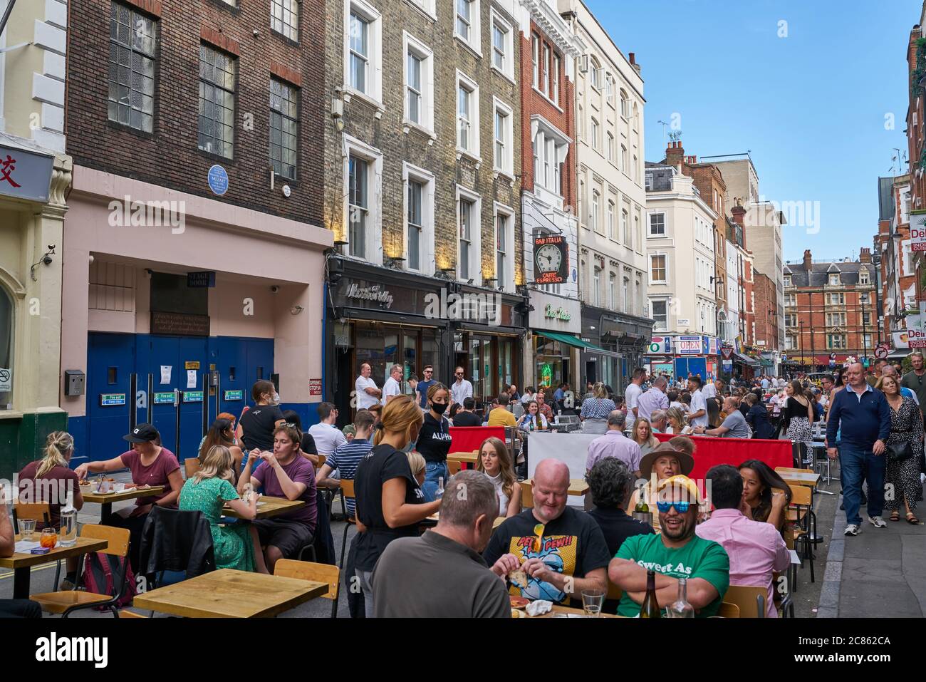 soho outside dining drinking during covid Stock Photo