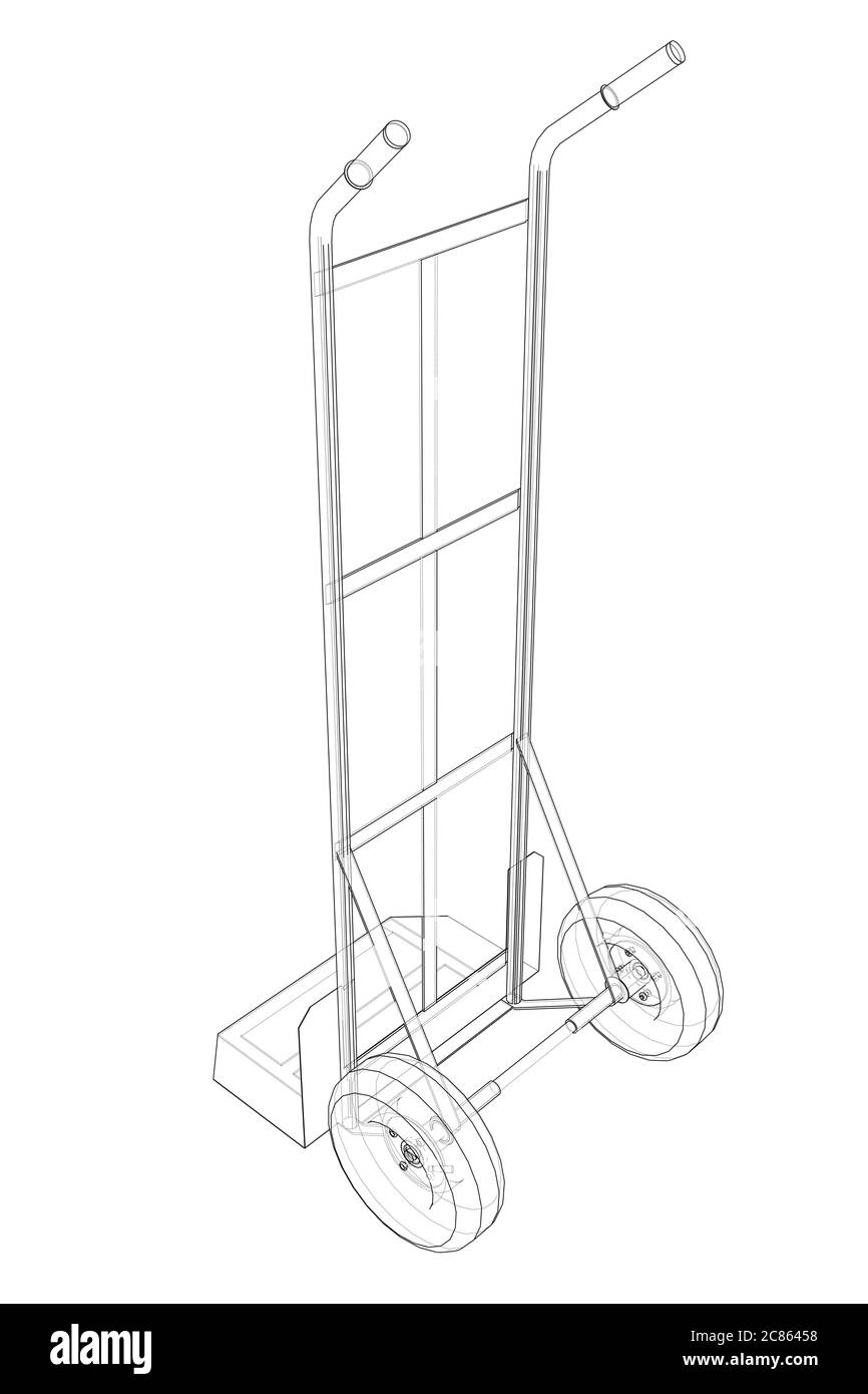 Outline delivery trolley or hand truck Stock Photo Alamy