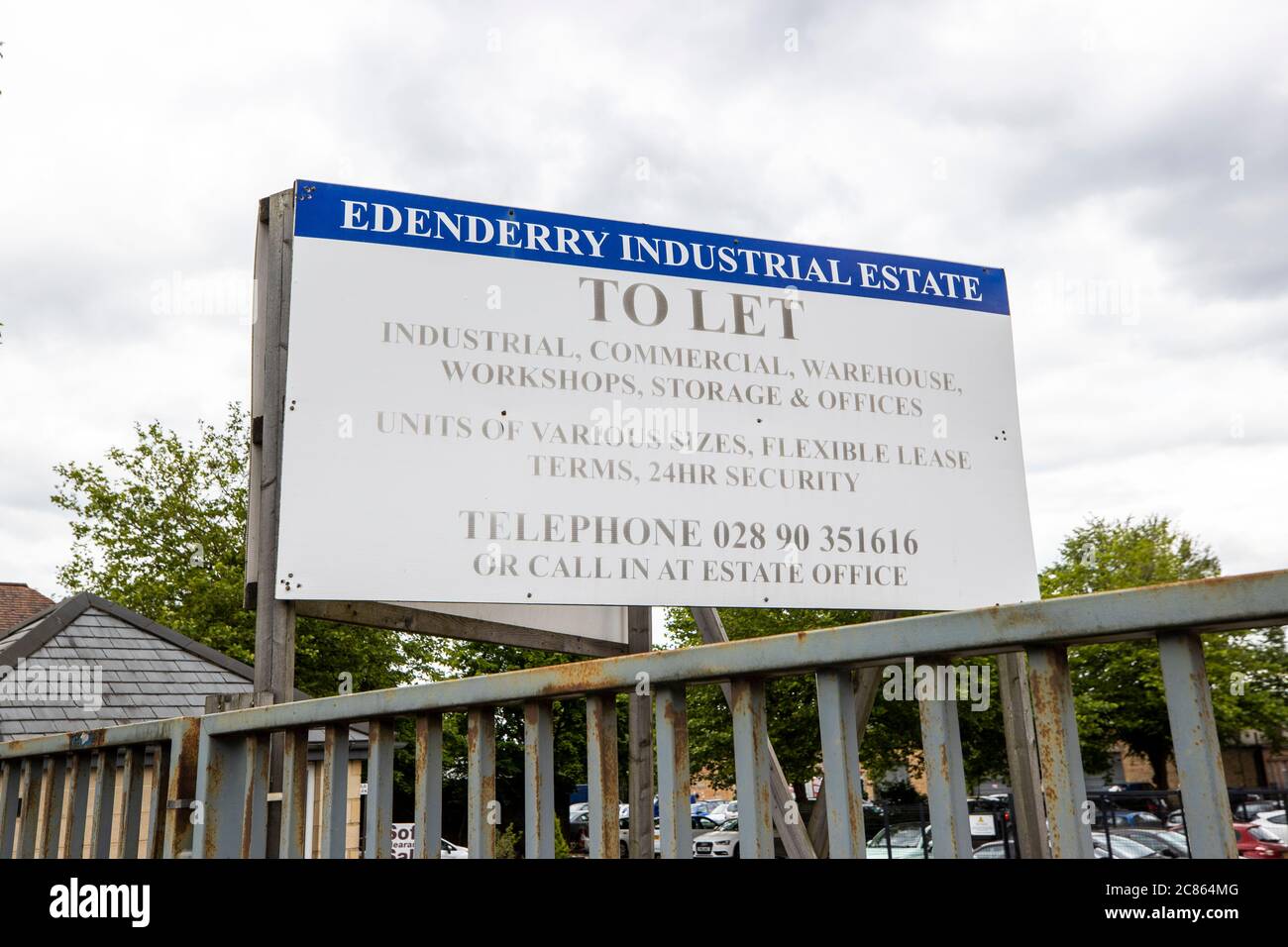 Sign for Edenderry Industrial Estate on the Crumlin Road in north