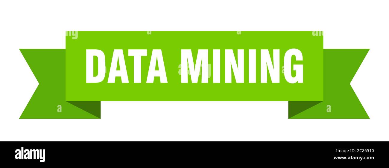 data mining ribbon. data mining paper band banner sign Stock Vector