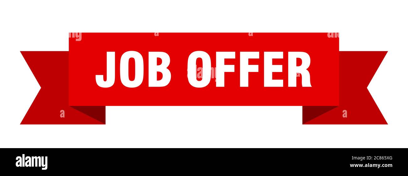 job offer ribbon. job offer paper band banner sign Stock Vector Image