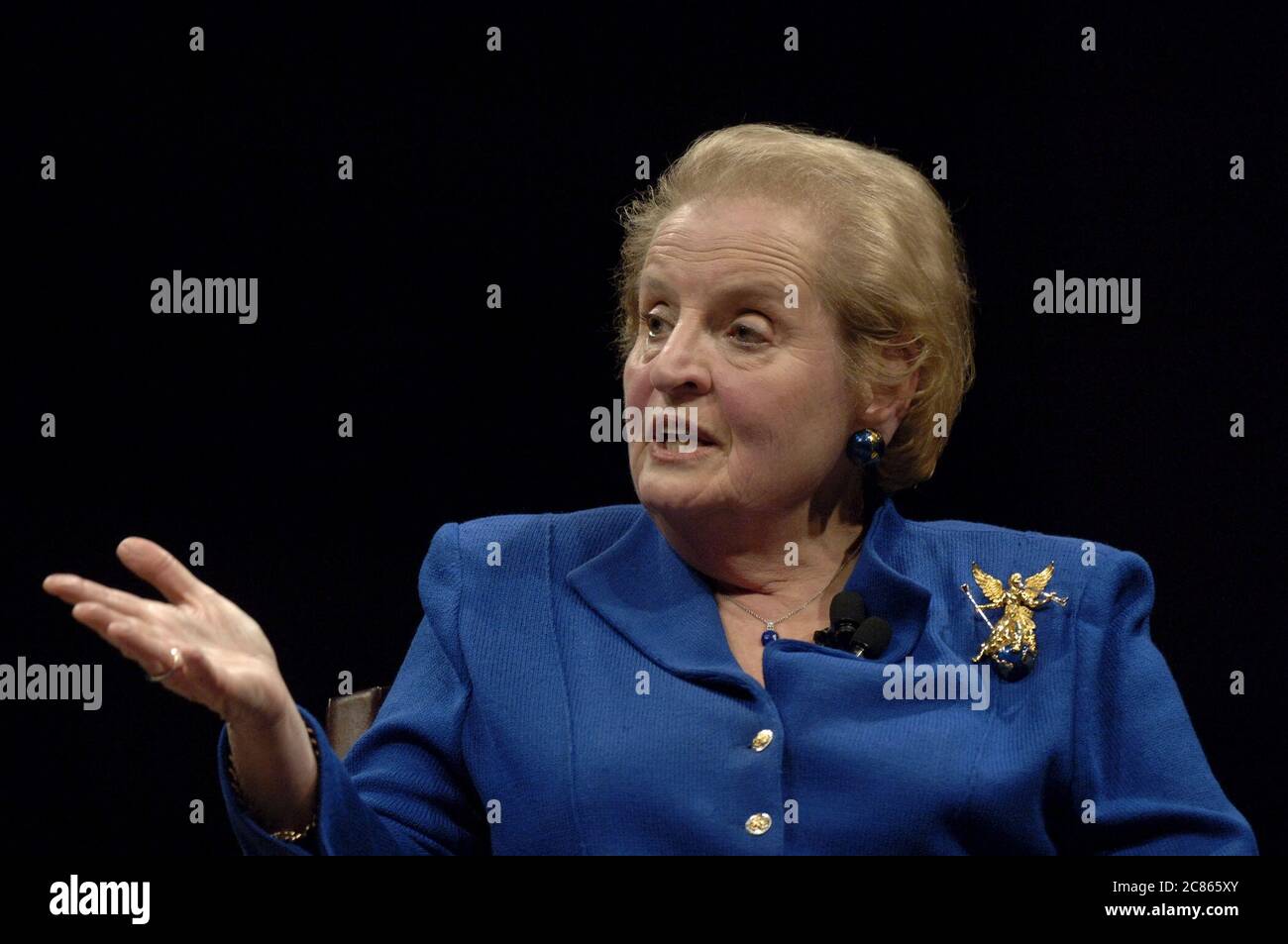 Austin, Texas USA, November 17, 2005: Former U.S. Secretary of State Madeline Albright discusses what she says is the failed foreign policy of the Bush administration during an appearance at St. Edward's University. Albright served eight years under President Clinton. ©Bob Daemmrich Stock Photo