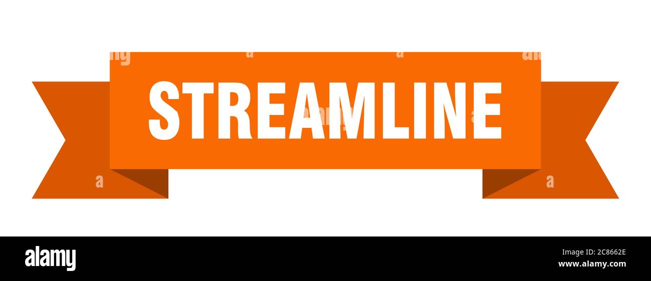 streamline ribbon. streamline paper band banner sign Stock Vector Image ...