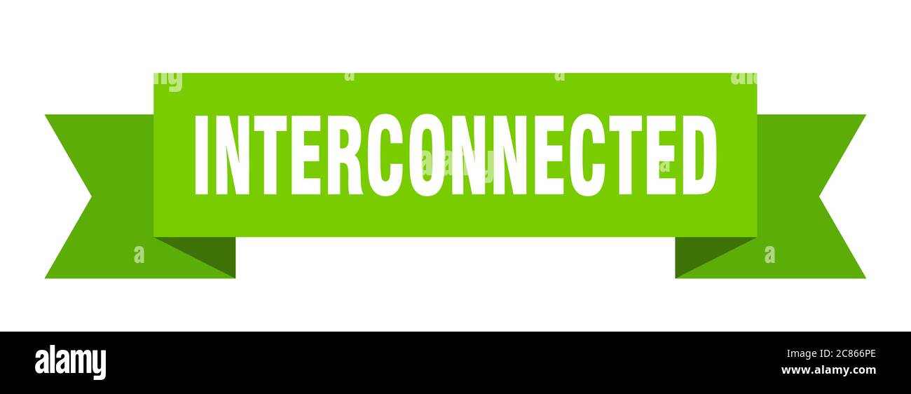 Interconnection Ribbon interconnected ribbon. interconnected paper band banner sign Stock ...