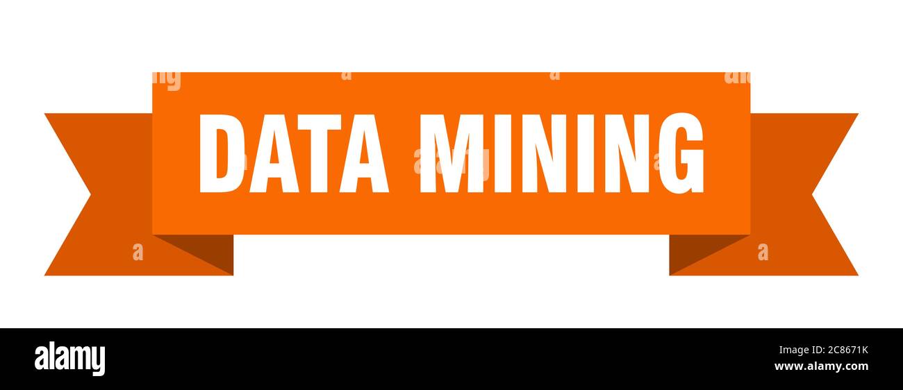 data mining ribbon. data mining paper band banner sign Stock Vector