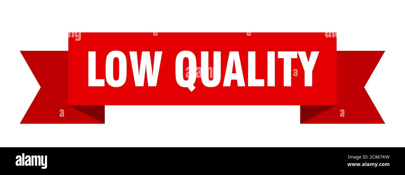 low quality ribbon. low quality paper band banner sign Stock Vector