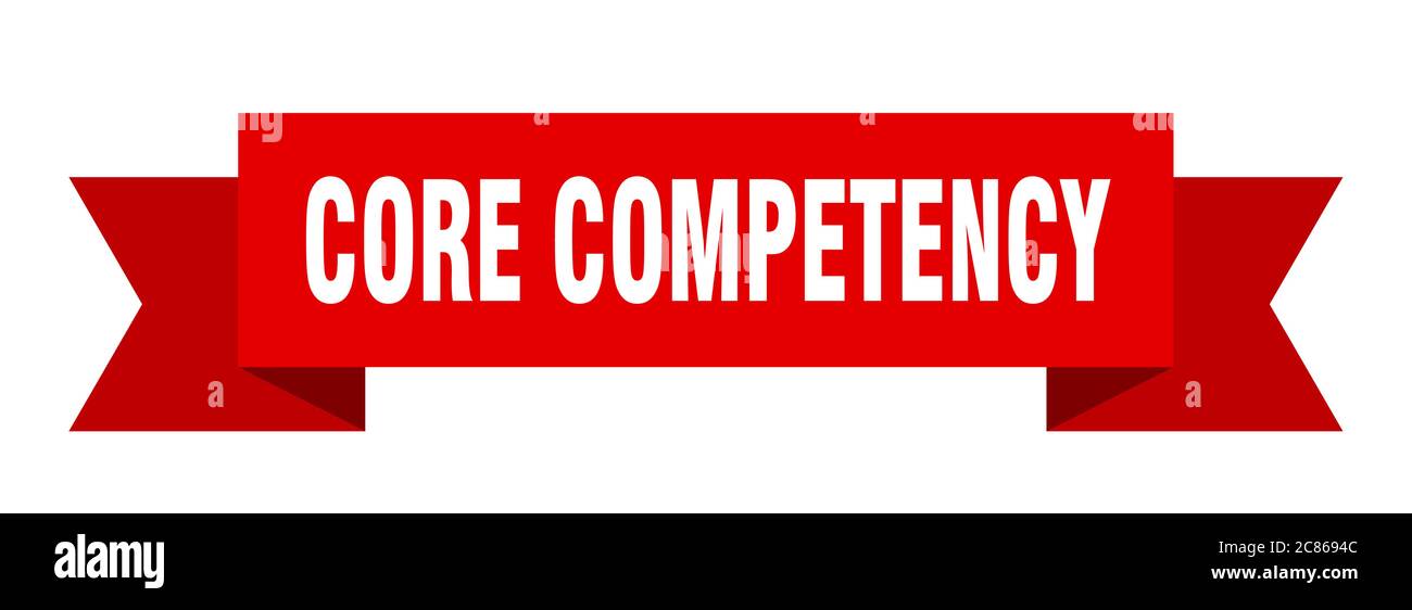 core competency ribbon. core competency paper band banner sign Stock