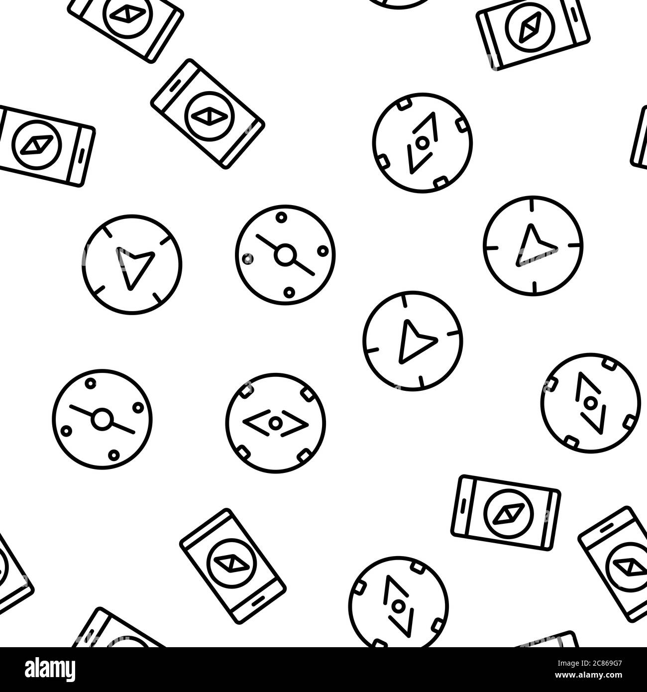 Vector Compass Pattern Compass Navigation Vector Seamless Pattern Stock Vector Image & Art - Alamy