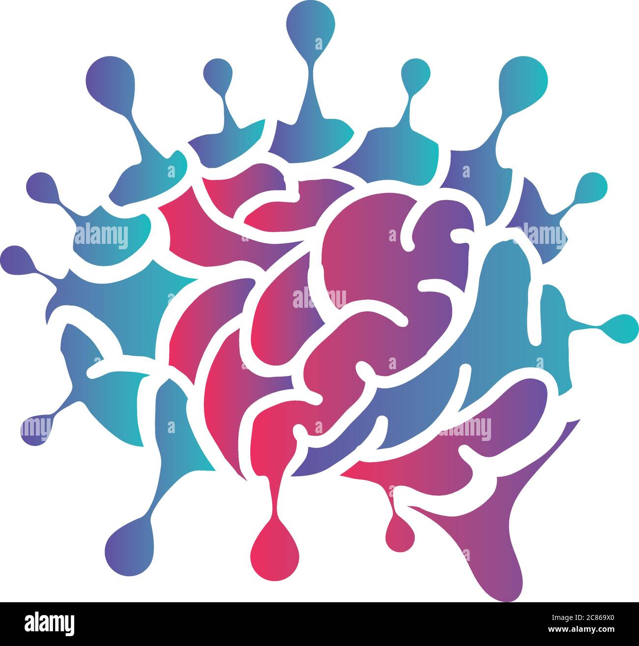 brain thinking and design on white background vector illustration ...