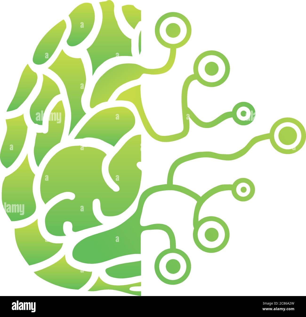 brain electrical circuit on white background vector illustration design Stock Vector