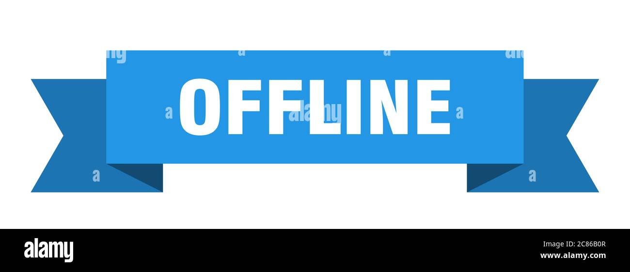 Offline Card Sign offline ribbon. offline paper band banner sign Stock Vector Image & Art ...