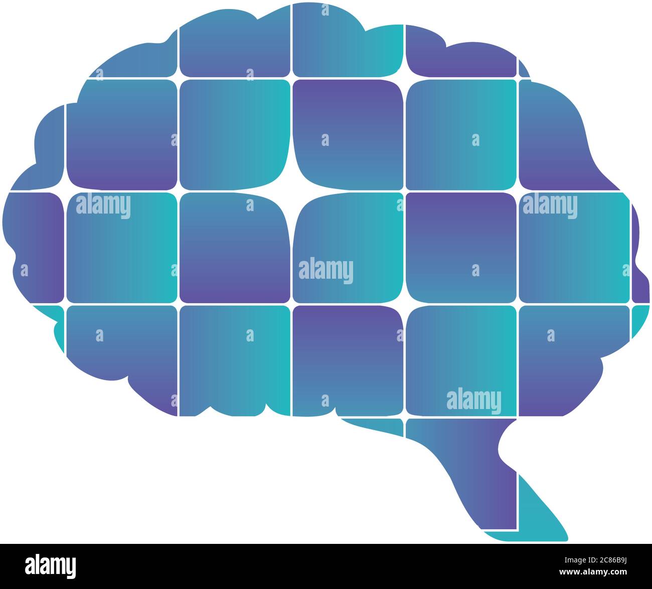 brain thinking and design on white background vector illustration ...