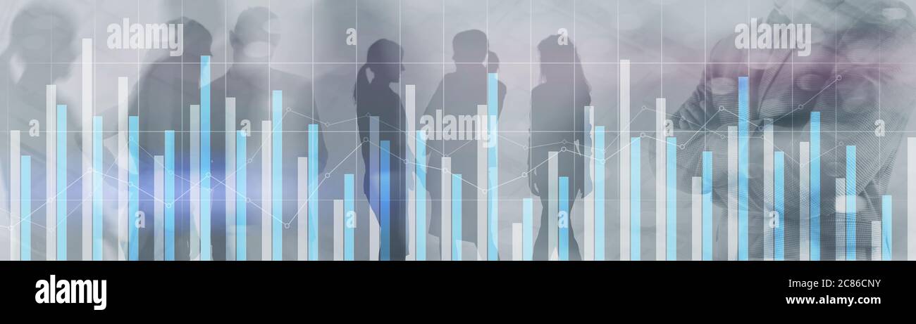Graphs Using People People on the background of graphs and charts Stock Photo - Alamy