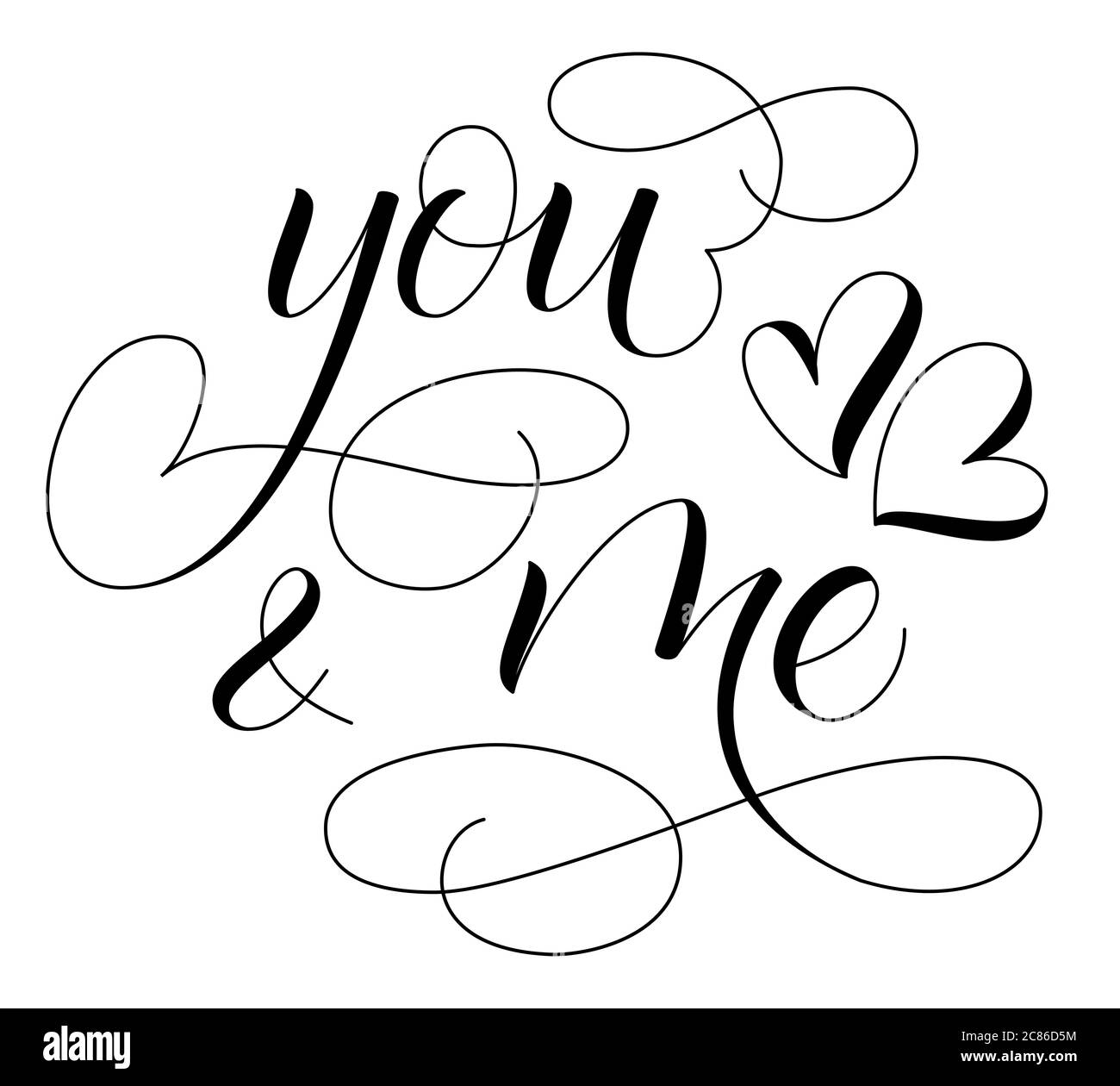 Brush calligraphy You and Me Stock Vector Image & Art Alamy