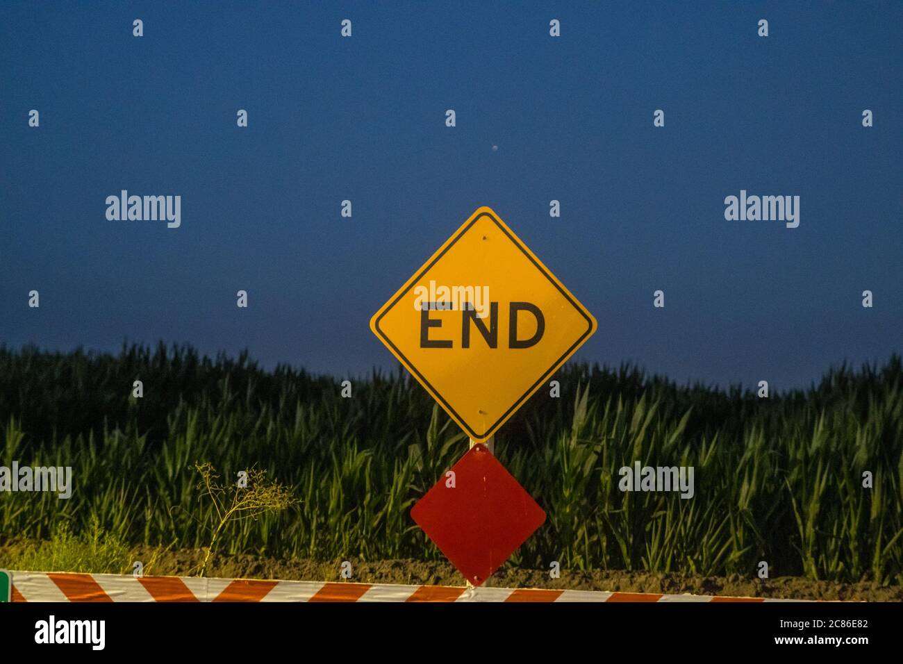 A sign signaling the end Stock Photo
