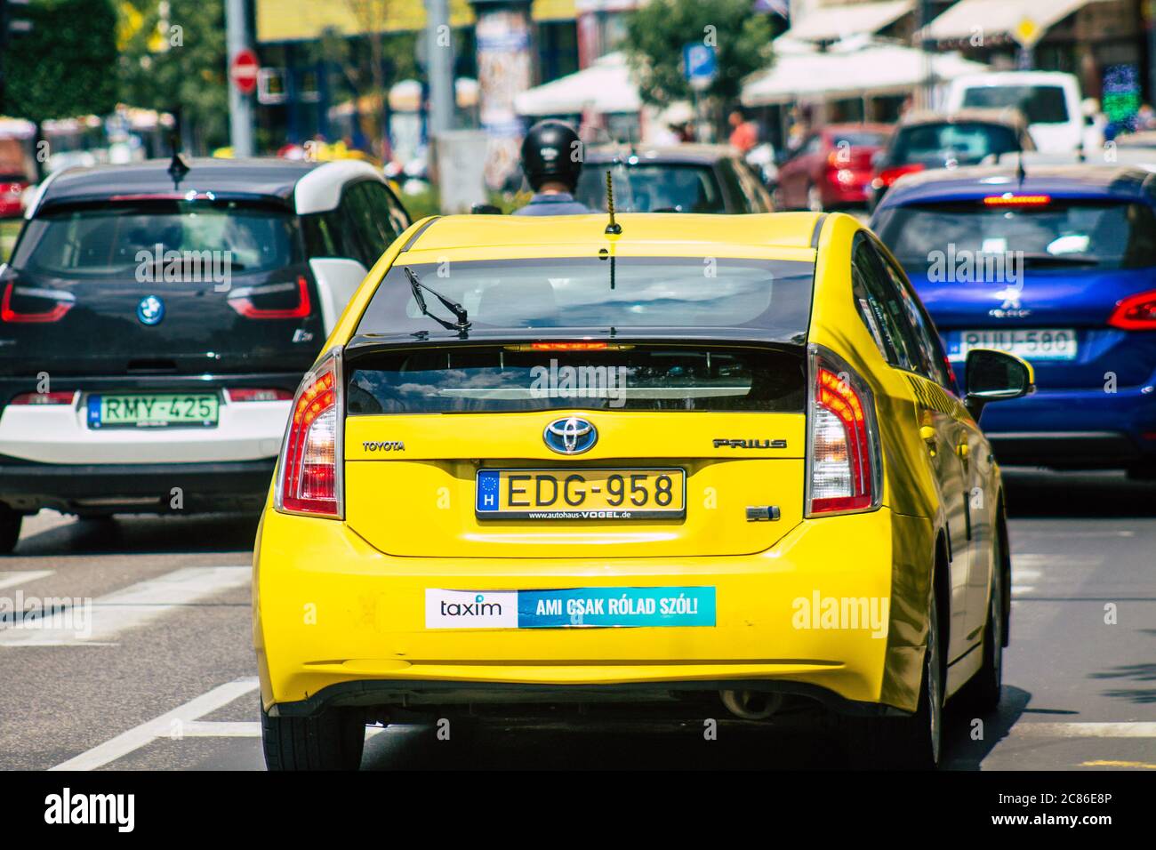Budapest Hungary July 20 2020 View Of A Traditional Yellow Hungarian Taxi For Passengers Driving Through The Streets Of Budapest The Capital And The Stock Photo Alamy