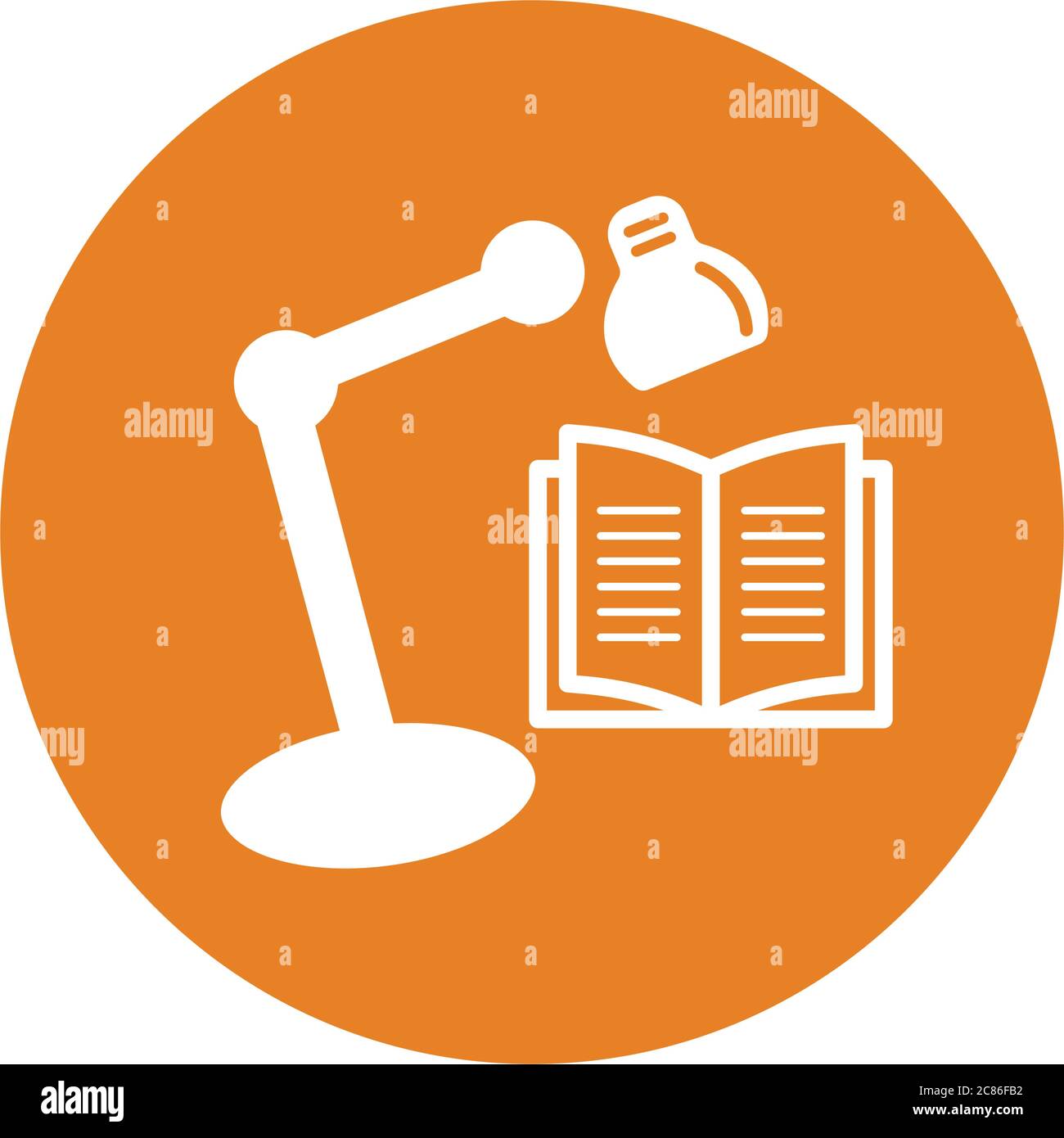Reading book icon with table light. Beautiful design and fully editable ...