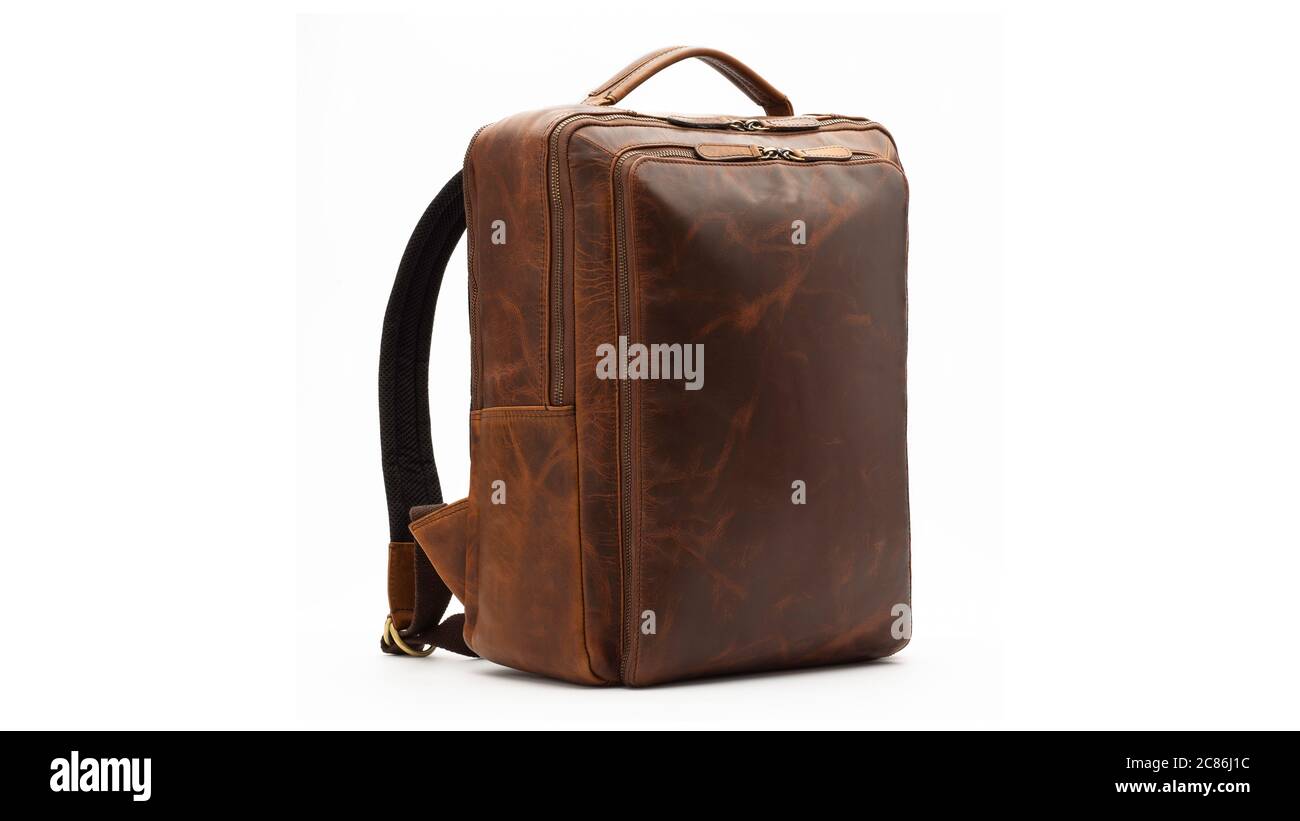 backpack leather bag brown baggage modern fashion accessory design
