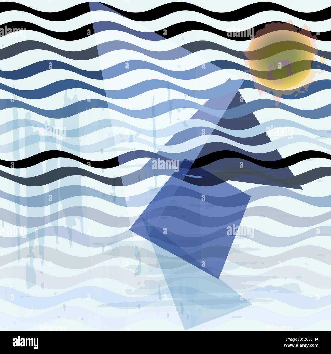 abstract background composition, with strokes, splashes and waves Stock Vector