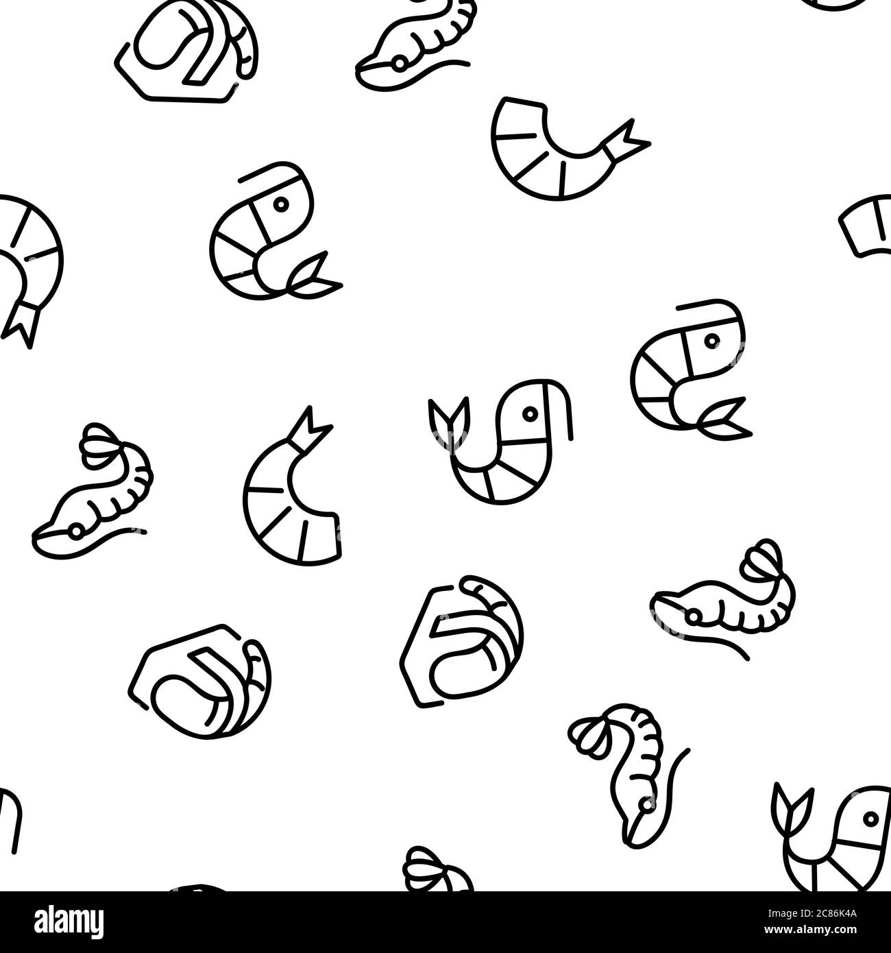 Seamless shrimp pattern Black and White Stock Photos & Images - Alamy