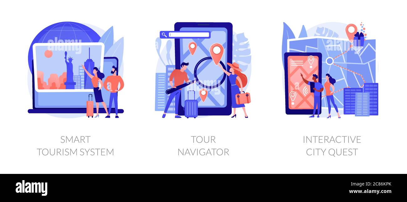 Sightseeing adventure planning abstract metaphors Stock Vector