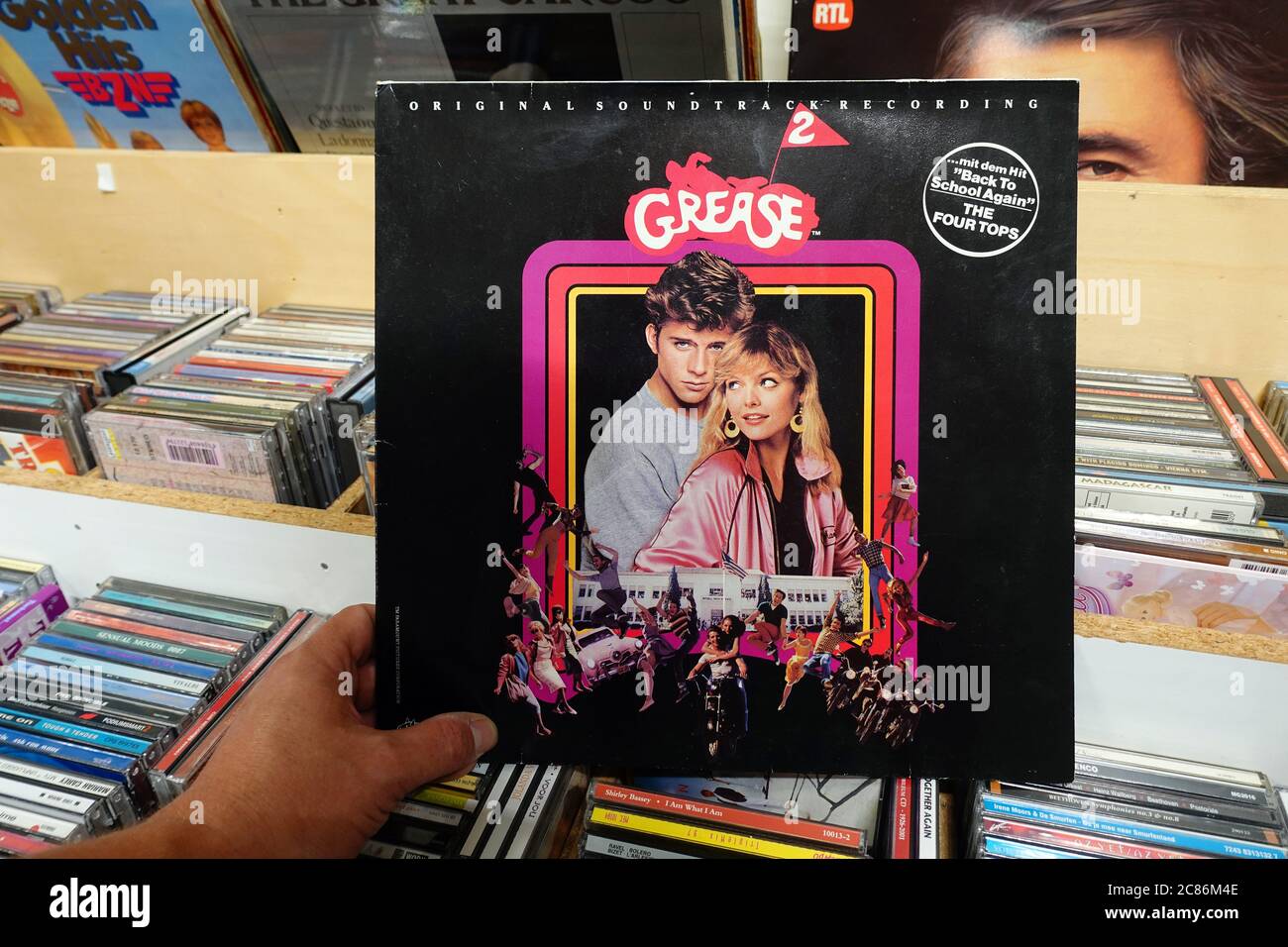 LP Album of Grease 2: The Original Soundtrack Recording Stock Photo