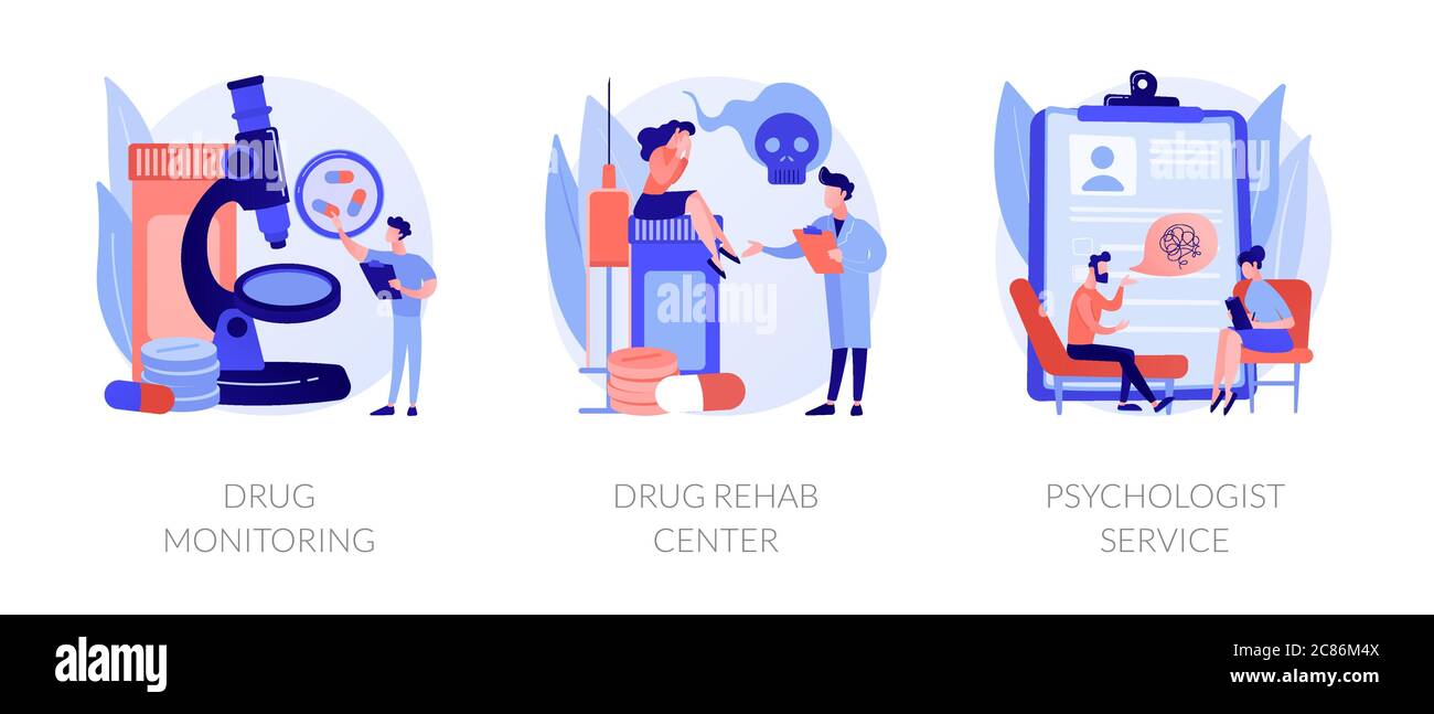 Addiction treatment vector concept metaphors. Stock Vector