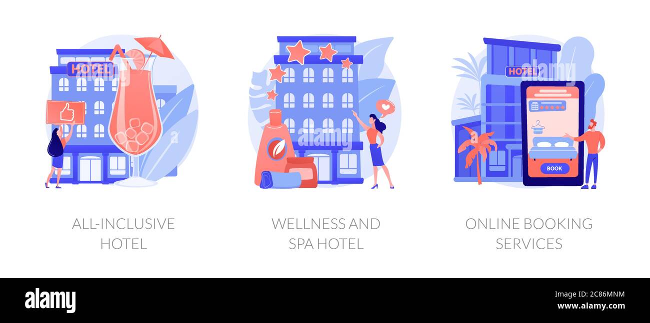 Luxury hotels abstract metaphors Stock Vector