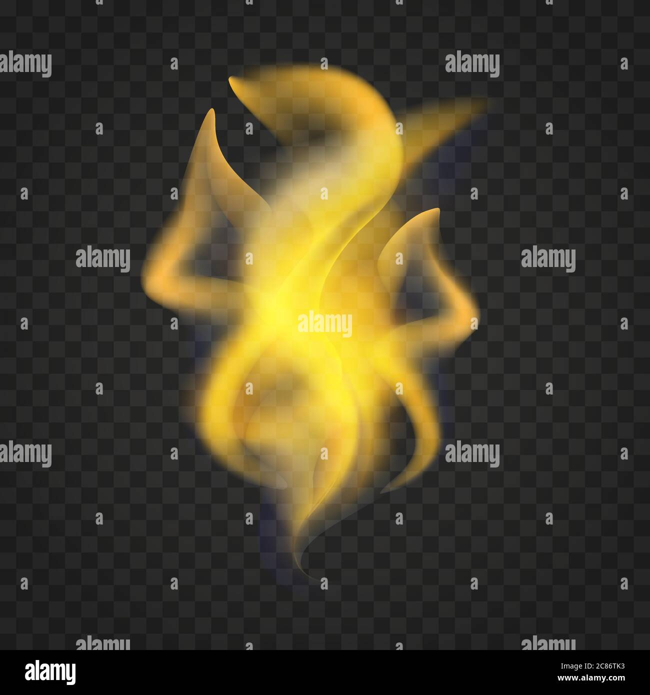 Transparent realistic fire flames isolated on dark background. Light ...
