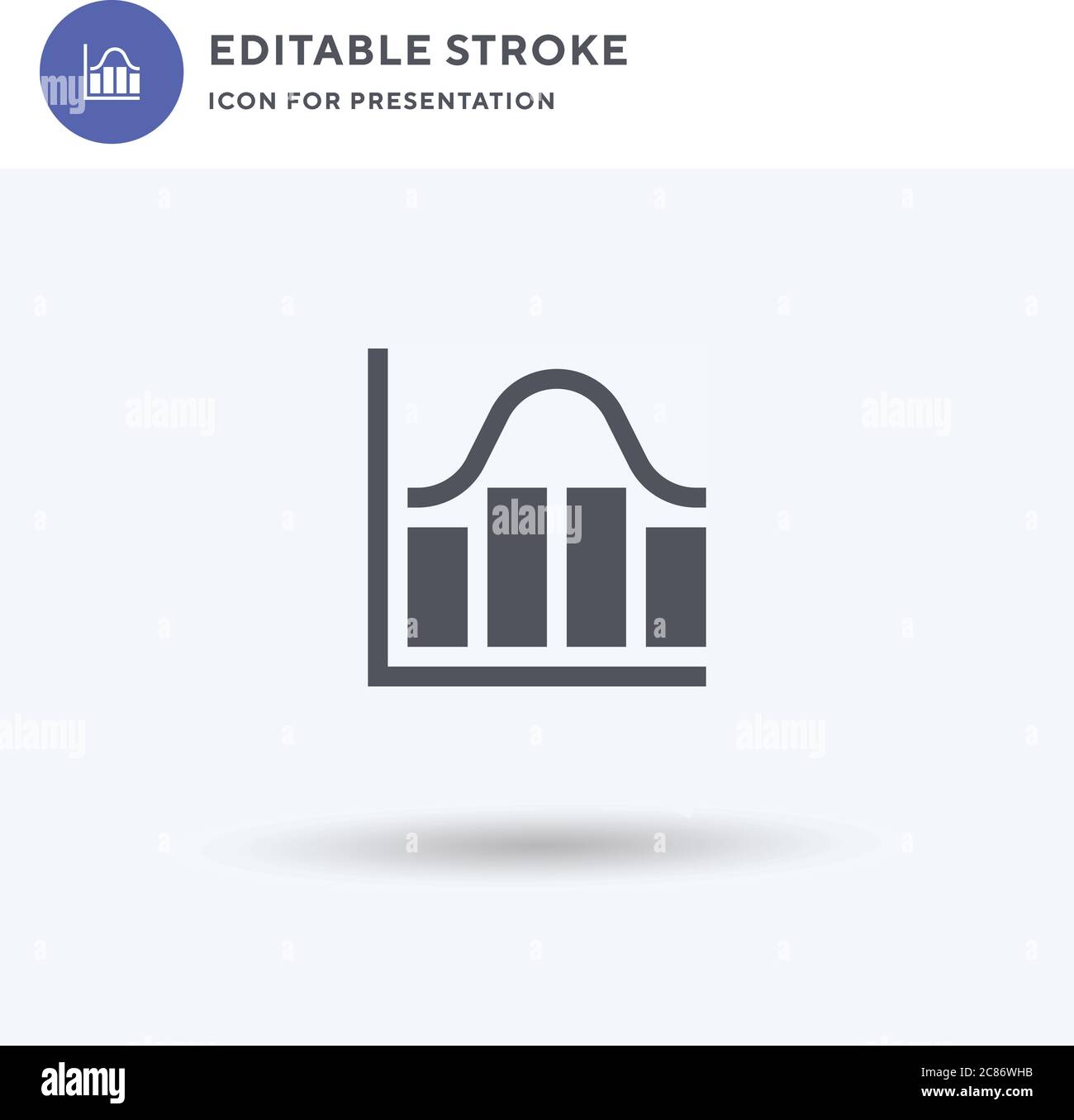 Graph icon vector, filled flat sign, solid pictogram isolated on white ...
