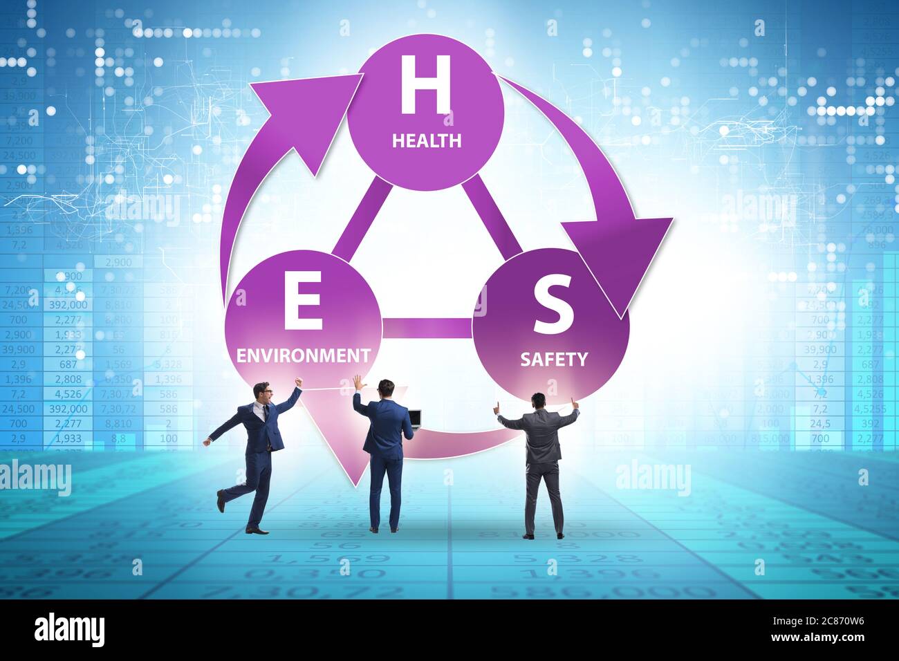 HSE concept for health safety environment with the businessman Stock ...