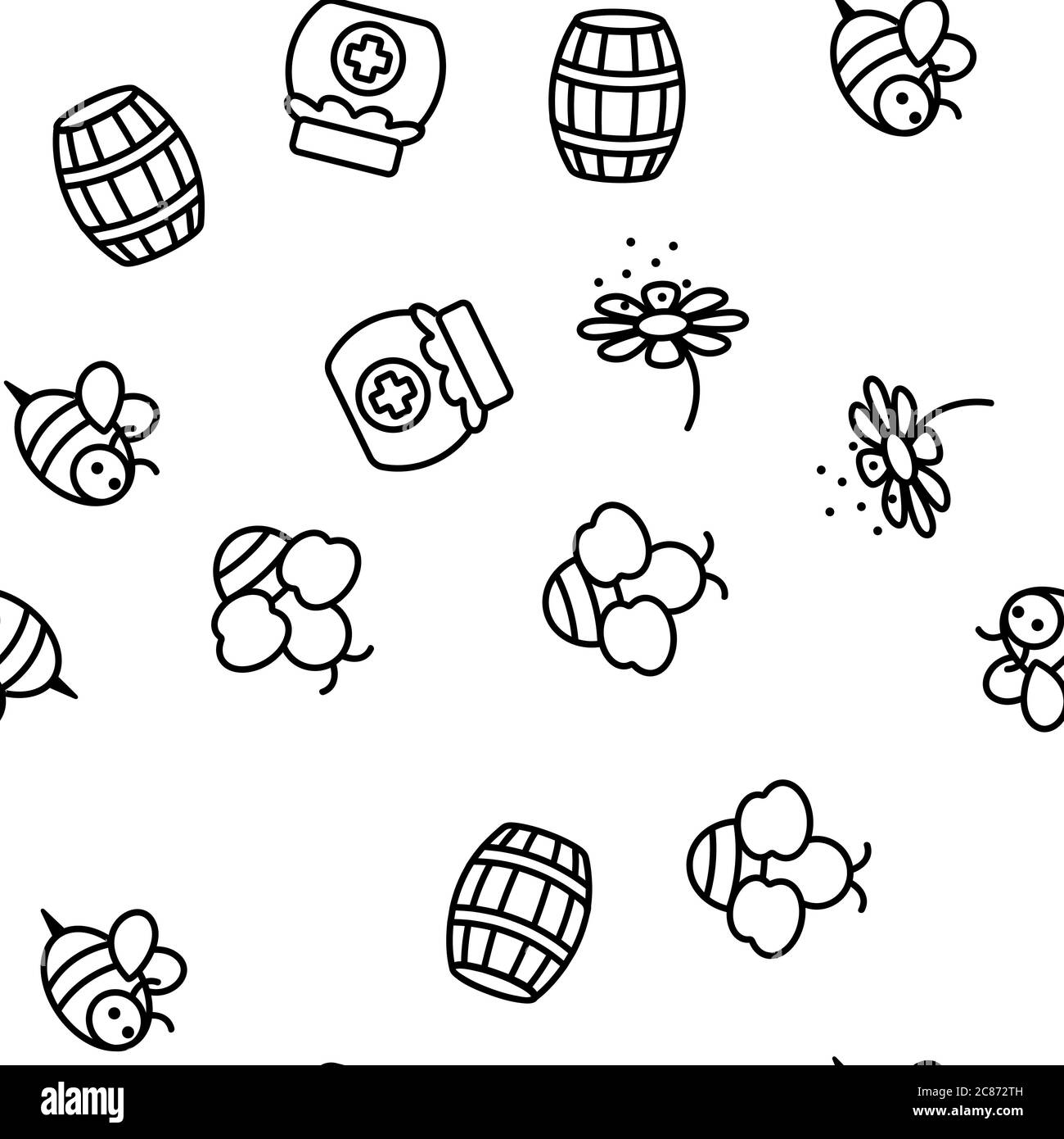 Bee And Honey Vector Seamless Pattern Stock Vector Image & Art - Alamy