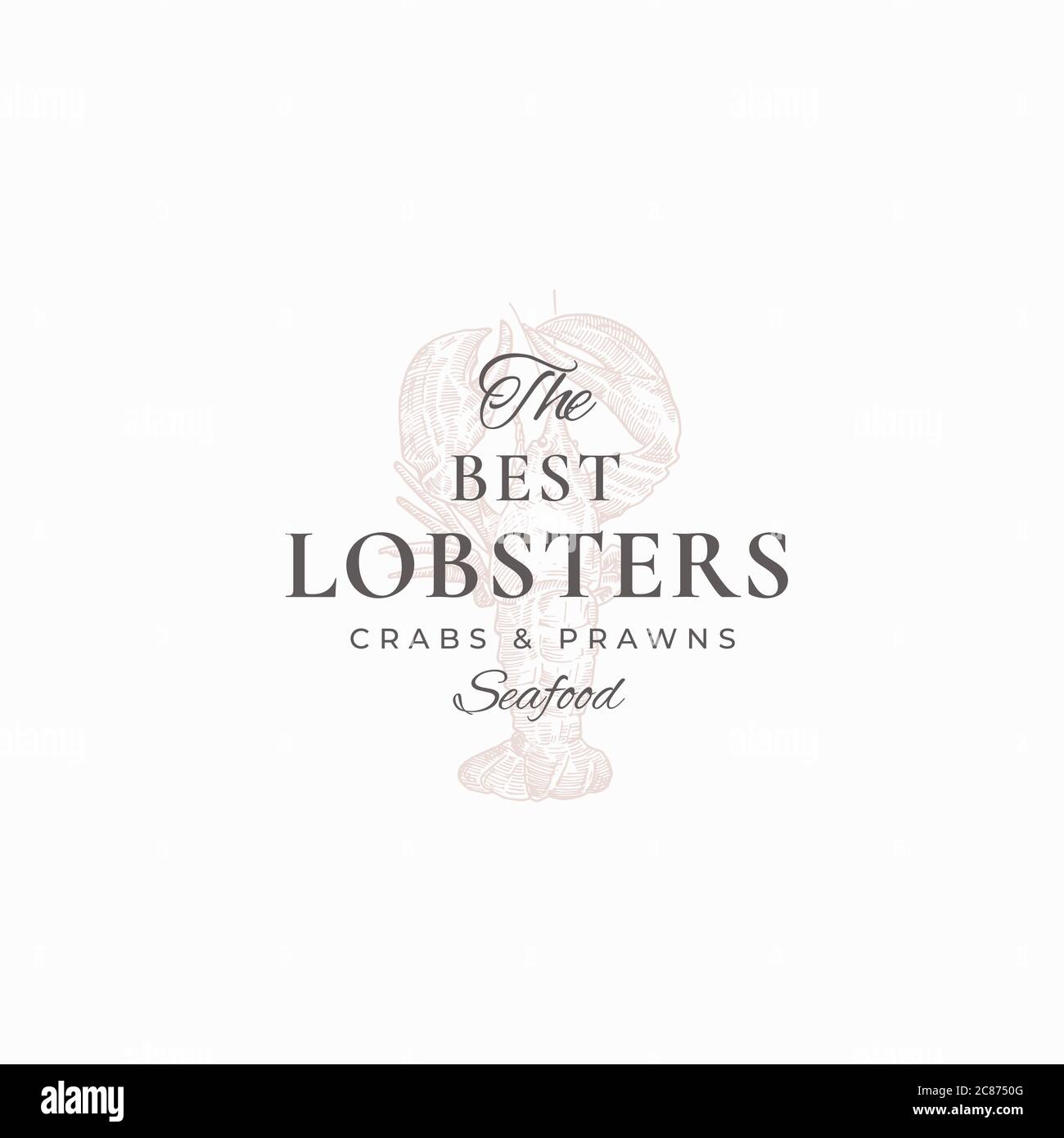 The Best Lobsters, Crabs and Prawns Abstract Vector Sign, Symbol or